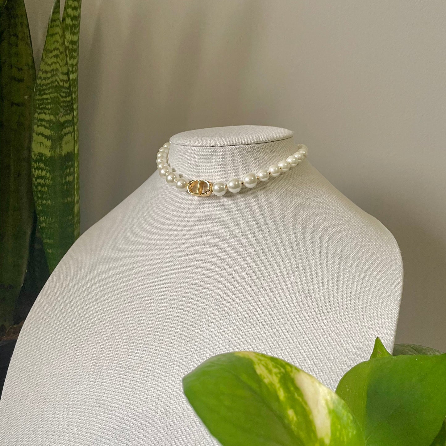 Christian Dior CD Pearl Choker Necklace | Reworked Vintage