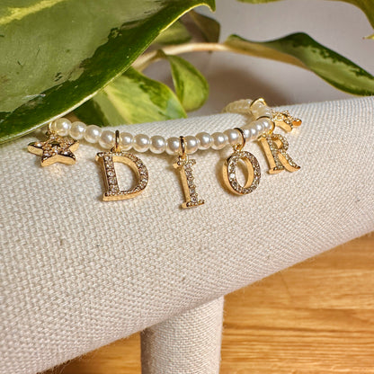 Christian Dior Spell-Out Pearl Bracelet | Reworked Vintage