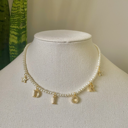 DIOR Pearl Spell Out Necklace | Reworked Vintage